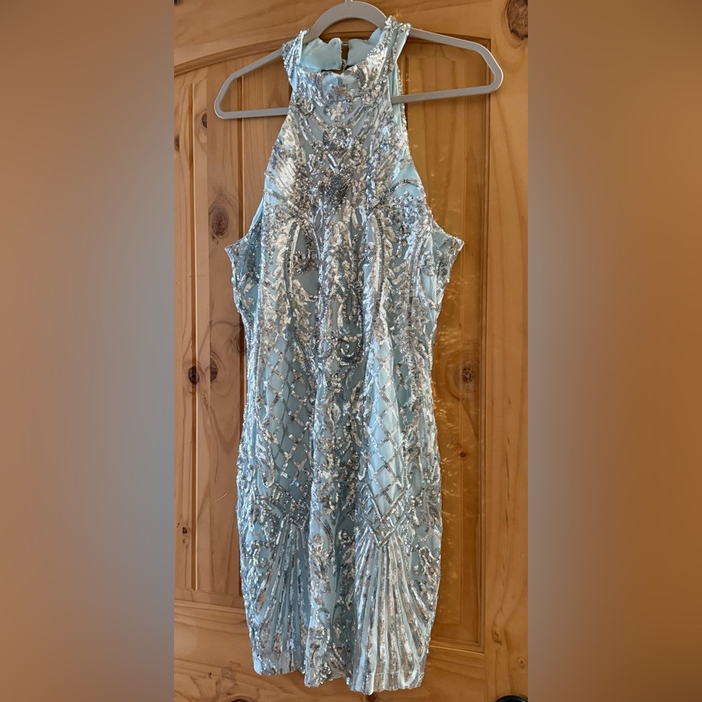 High-neck Sequin Dress